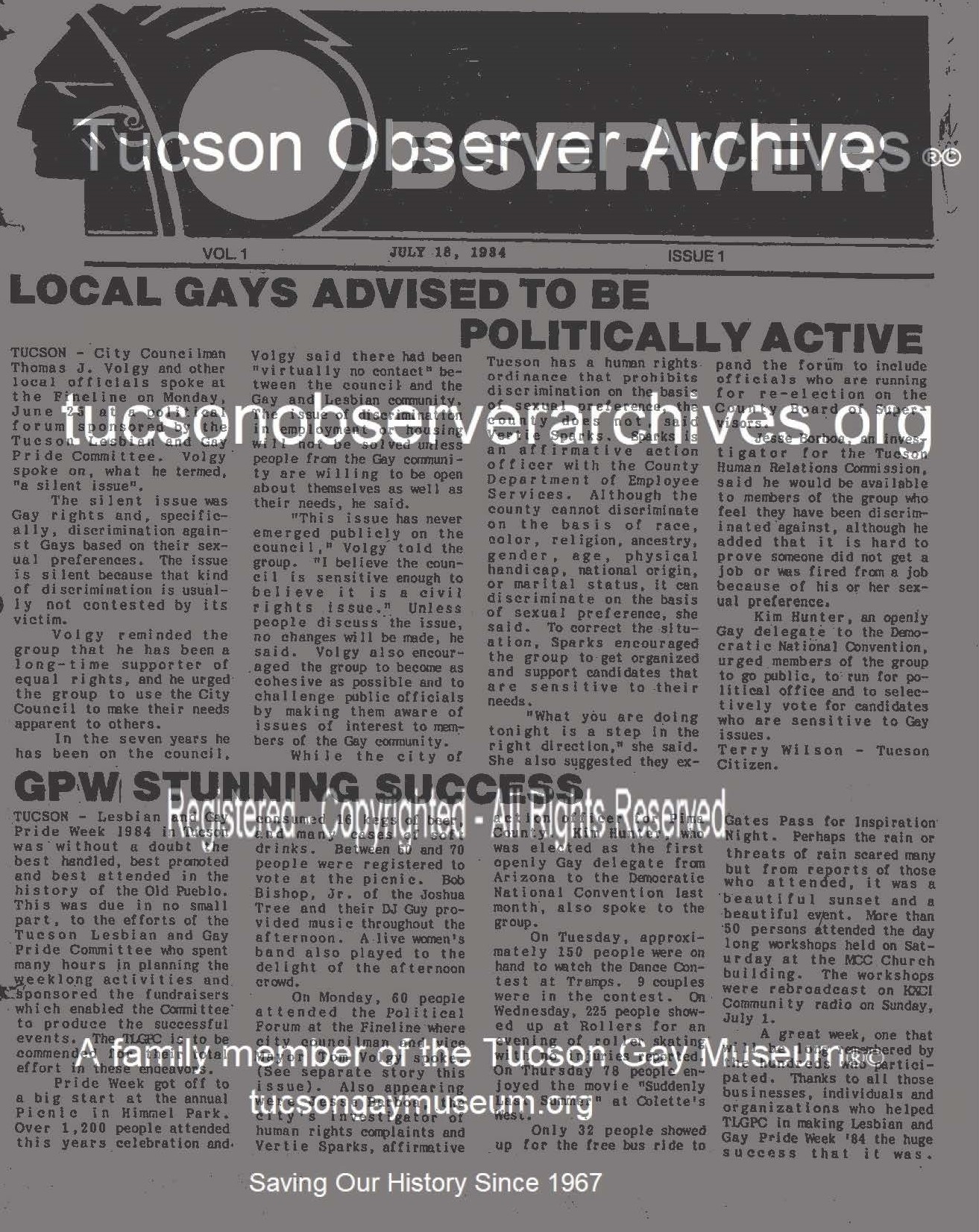 Tucson Observer First Issue 